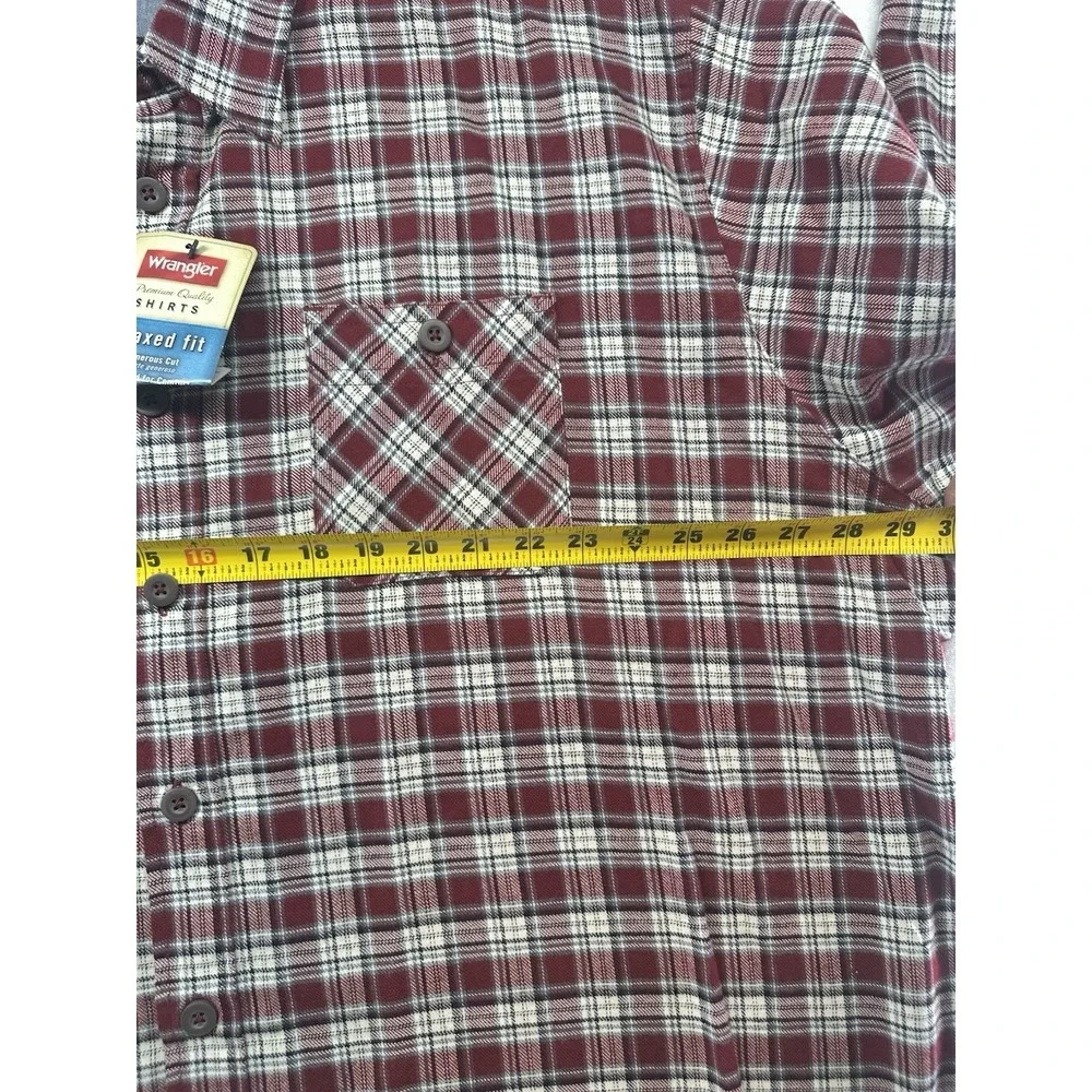 Wrangler Men's 3XL Red Plaid Flannel Shirt NWT Premium Quality‎